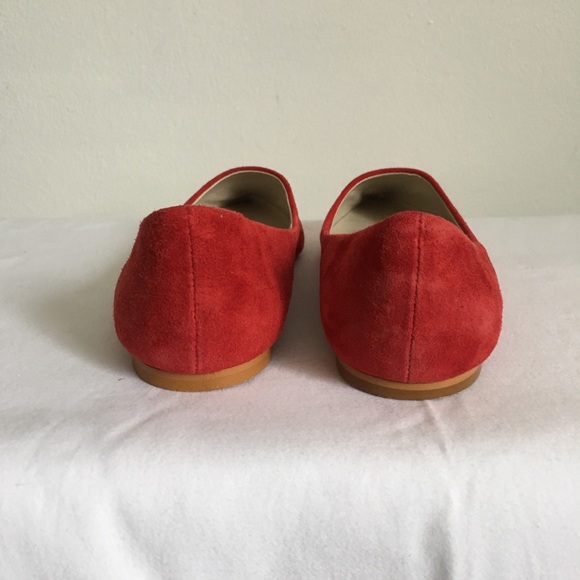 Shoe Mint Red Suede Flats Size 8 - Picture 4 of 8
